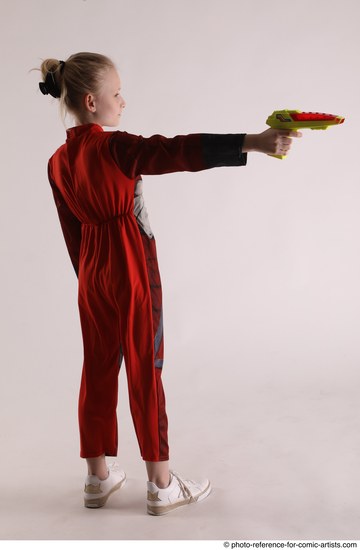 Woman Young Athletic White Fighting with gun Standing poses Army