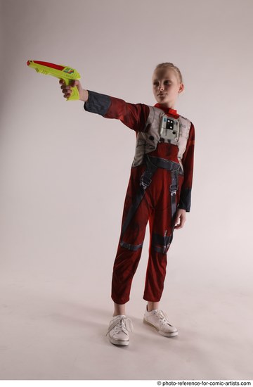 Woman Young Athletic White Fighting with gun Standing poses Army