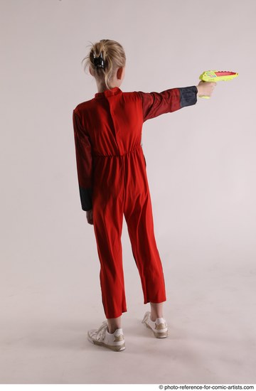 Woman Young Athletic White Fighting with gun Standing poses Army