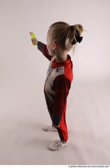 Woman Young Athletic White Fighting with gun Standing poses Army