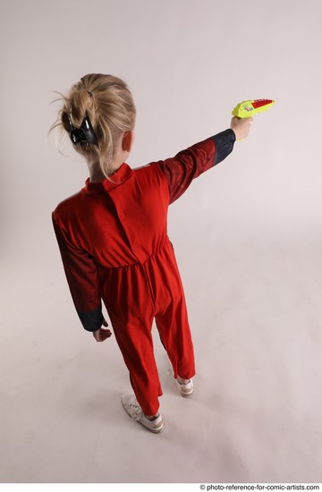 Woman Young Athletic White Fighting with gun Standing poses Army