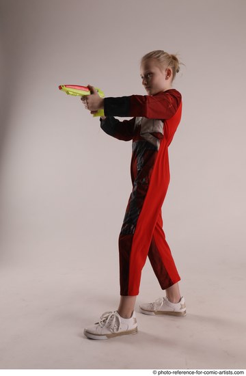 Woman Young Athletic White Fighting without gun Standing poses Army