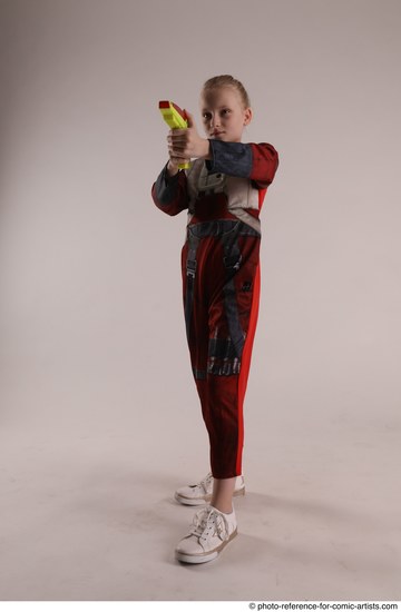 Woman Young Athletic White Fighting without gun Standing poses Army