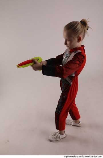 Woman Young Athletic White Fighting without gun Standing poses Army