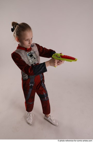 Woman Young Athletic White Fighting without gun Standing poses Army