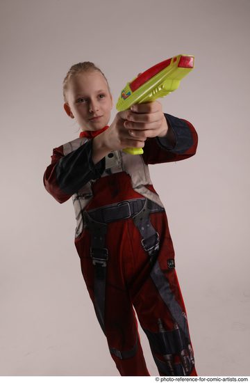 Woman Young Athletic White Fighting without gun Standing poses Army