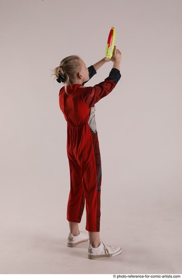 Woman Young Athletic White Fighting with gun Standing poses Army