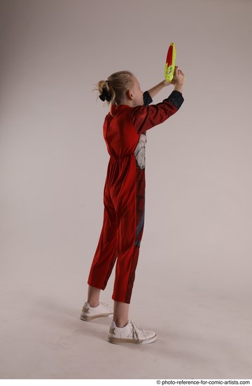 Woman Young Athletic White Fighting with gun Standing poses Army