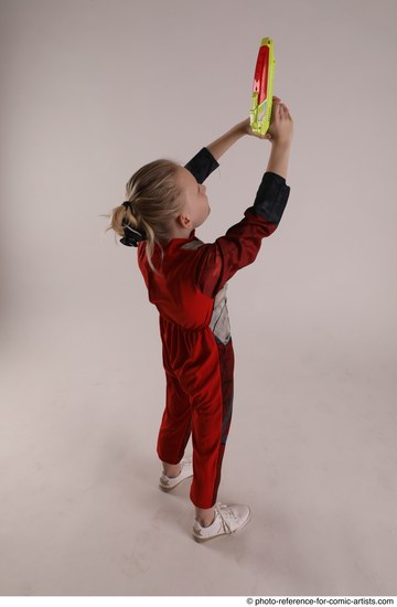 Woman Young Athletic White Fighting with gun Standing poses Army