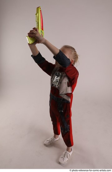 Woman Young Athletic White Fighting with gun Standing poses Army