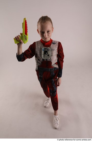 Woman Young Athletic White Fighting without gun Standing poses Army