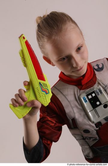 Woman Young Athletic White Fighting without gun Standing poses Army