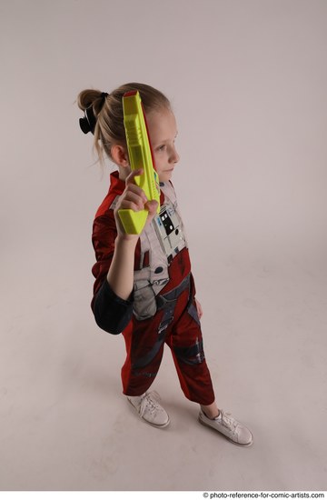 Woman Young Athletic White Fighting without gun Standing poses Army