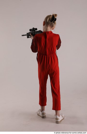 Woman Young Athletic White Fighting with gun Standing poses Army