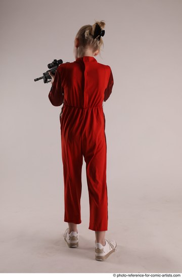 Woman Young Athletic White Fighting with gun Standing poses Army