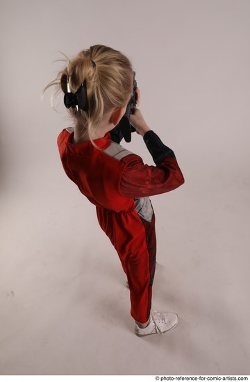 Woman Young Athletic White Fighting with gun Standing poses Army