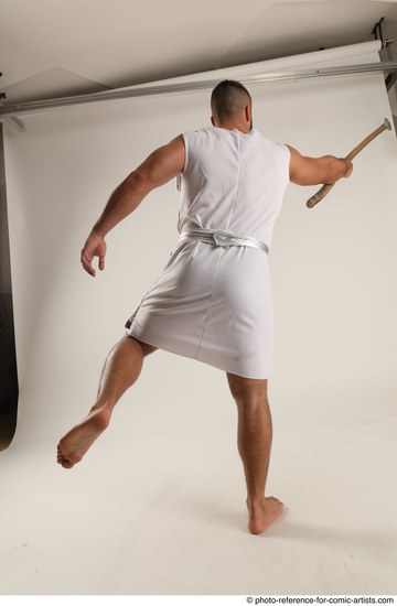 Man Adult Muscular White Fighting with spear Standing poses Casual