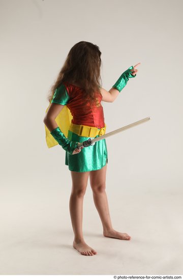 Woman Young Average White Fighting with sword Standing poses Casual