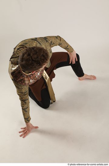 Man Adult Athletic White Kneeling poses Casual Dance