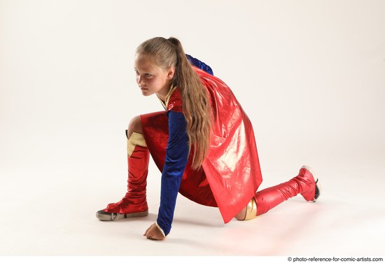 Woman Young Athletic White Neutral Kneeling poses Casual