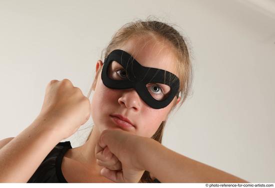 Woman Young Athletic White Fist fight Standing poses Casual