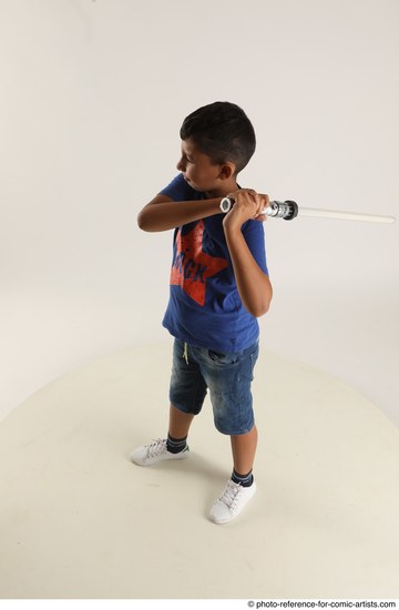 Man Young Athletic White Fighting with sword Standing poses Casual