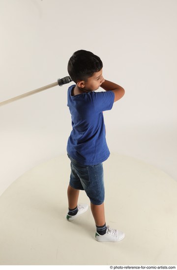 Man Young Athletic White Fighting with sword Standing poses Casual