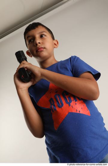 Man Young Athletic White Fighting with gun Standing poses Casual