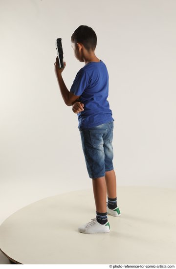 Man Young Athletic White Fighting with gun Standing poses Casual