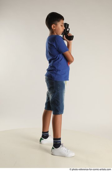 Man Young Athletic White Fighting with gun Standing poses Casual