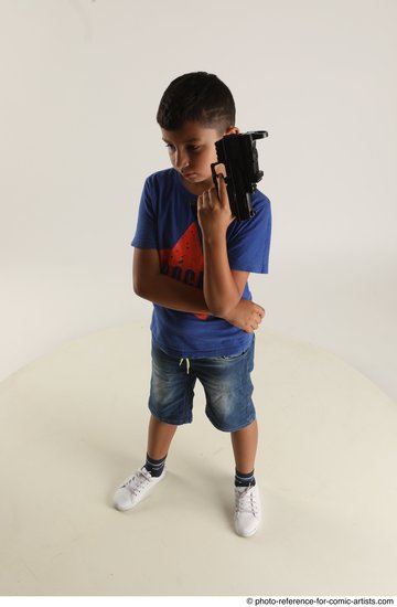 Man Young Athletic White Fighting with gun Standing poses Casual