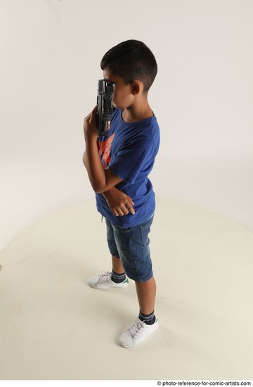 Man Young Athletic White Fighting with gun Standing poses Casual