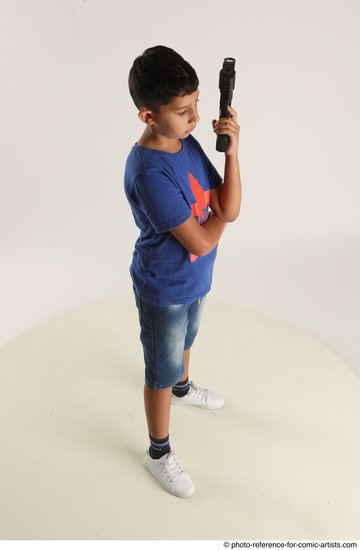 Man Young Athletic White Fighting with gun Standing poses Casual