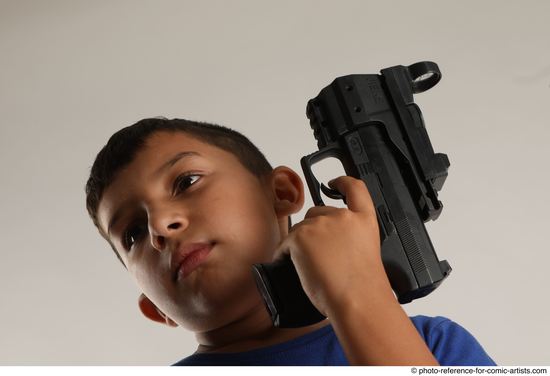 Man Young Athletic White Fighting with gun Standing poses Casual