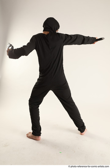 Man Young Athletic Fighting with sword Standing poses Casual Asian