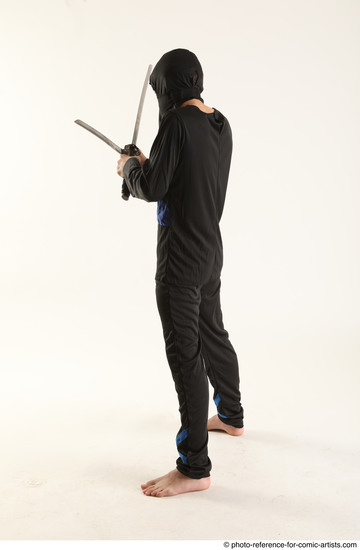 Man Young Athletic Fighting with sword Standing poses Casual Asian