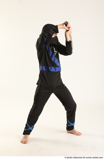 Man Young Athletic Fighting with sword Standing poses Casual Asian