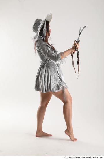 Woman Adult Athletic White Fighting with sword Standing poses Casual