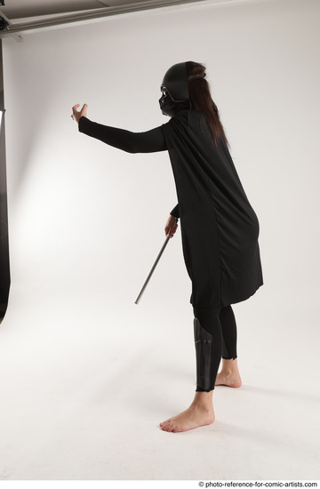 Woman Adult Athletic White Fighting with sword Standing poses Casual