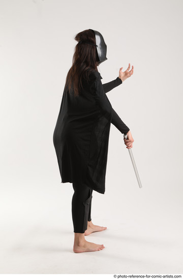 Woman Adult Athletic White Fighting with sword Standing poses Casual