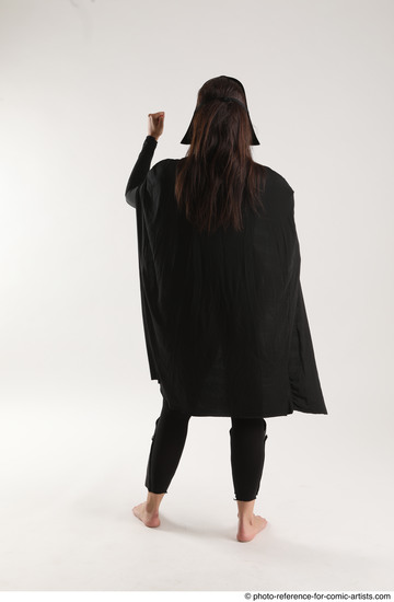 Woman Adult Athletic White Fighting with sword Standing poses Coat
