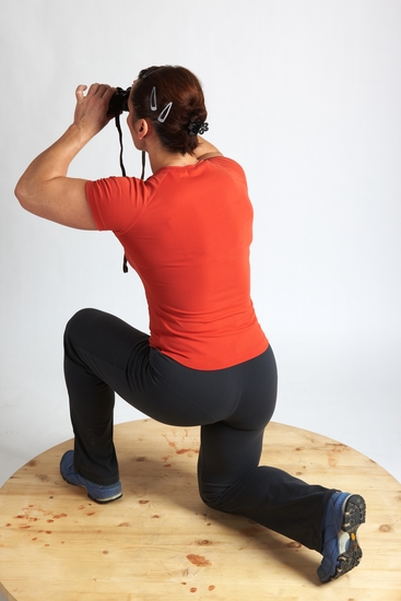 Woman Adult Average White Neutral Kneeling poses Casual