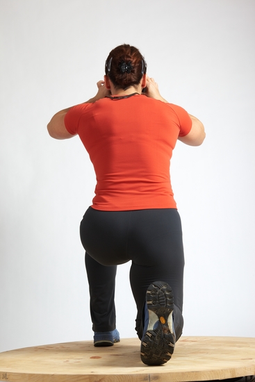 Woman Adult Average White Neutral Kneeling poses Casual