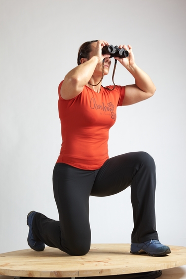 Woman Adult Average White Neutral Kneeling poses Casual