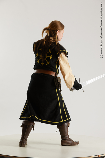 Woman Adult Average White Fighting with sword Standing poses Costumes