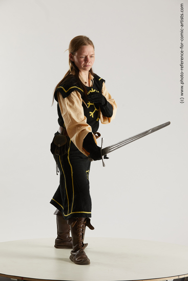 Woman Adult Average White Fighting with sword Standing poses Costumes