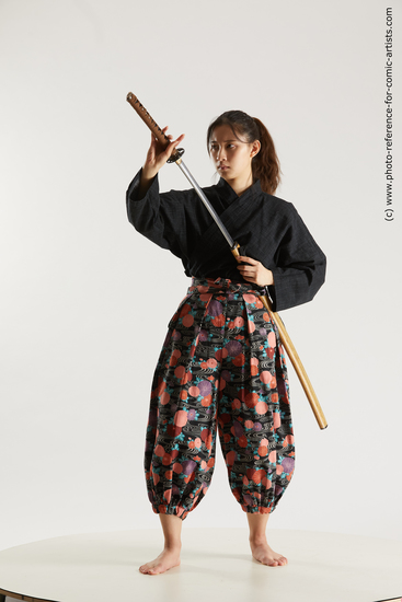 Man Young White Fighting with sword Standing poses Costumes