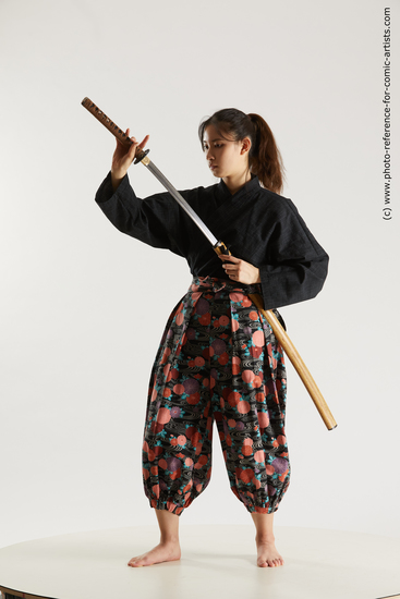 Man Young White Fighting with sword Standing poses Costumes