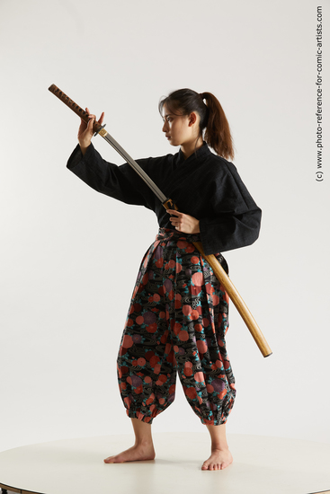 Man Young White Fighting with sword Standing poses Costumes