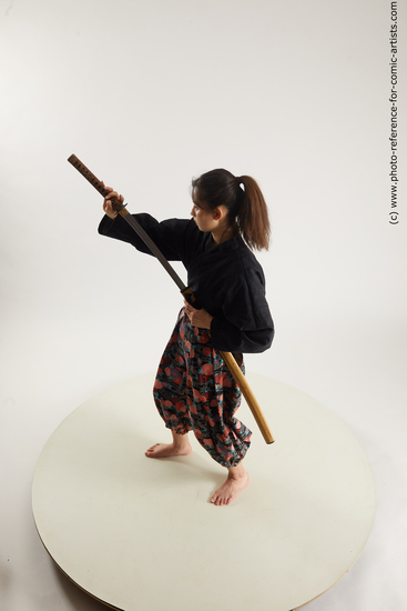 Man Young White Fighting with sword Standing poses Costumes